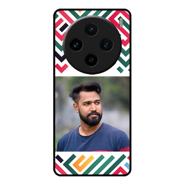Vivo X100 5G Custom Glass Phone Case - Colorful Maze Pattern Design