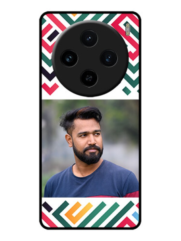 Custom Vivo X100 5G Custom Glass Phone Case - Colorful Maze Pattern Design