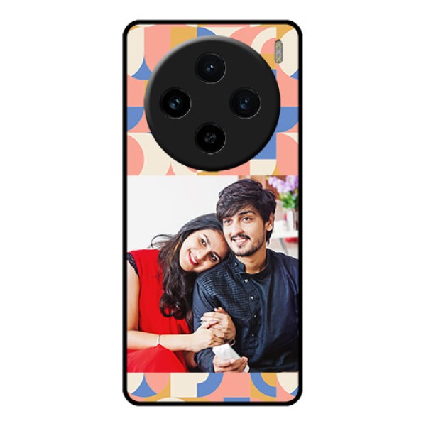 Vivo X100 5G Custom Glass Phone Case - Semi - Circle Maze Pattern Design Vivo X100 5G Custom Glass Phone Case - Semi - Circle Maze Pattern Design