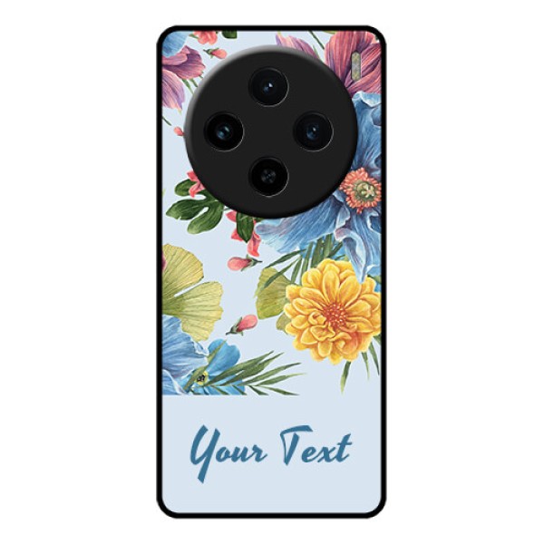 Vivo X100 5G Custom Glass Phone Case - Stunning Watercolored Flowers Painting Design Vivo X100 5G Custom Glass Phone Case - Stunning Watercolored Flowers Painting Design