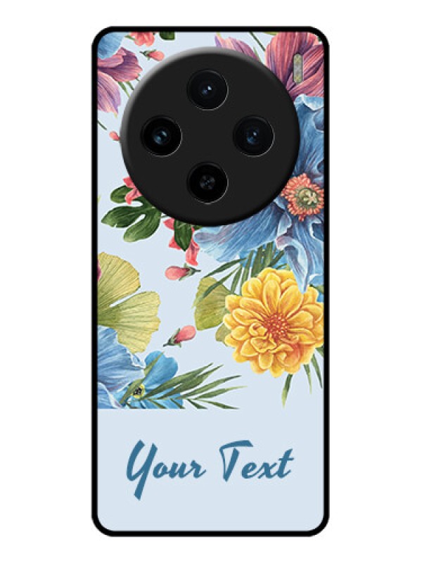 Custom Vivo X100 5G Custom Glass Phone Case - Stunning Watercolored Flowers Painting Design
