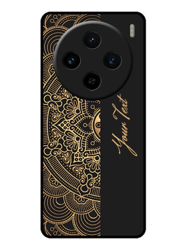 Custom Vivo X100 5G Custom Glass Phone Case - Mandala Art With Custom Text Design