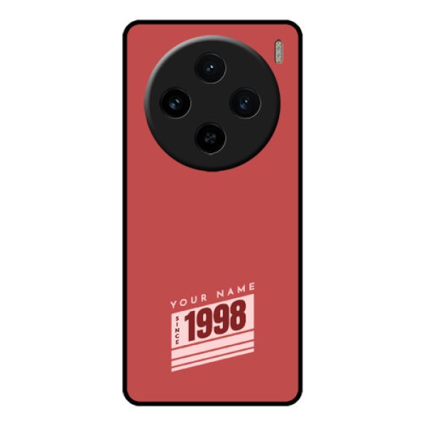 Vivo X100 5G Custom Glass Phone Case - Red Custom Year Of Birth Design Vivo X100 5G Custom Glass Phone Case - Red Custom Year Of Birth Design