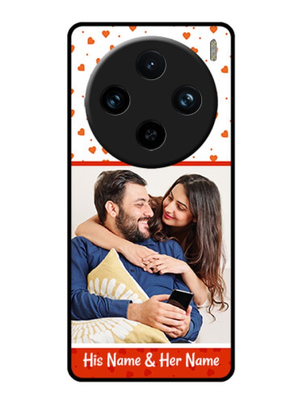 Custom Vivo X100 Pro 5G Custom Glass Phone Case - Orange Love Symbol Design