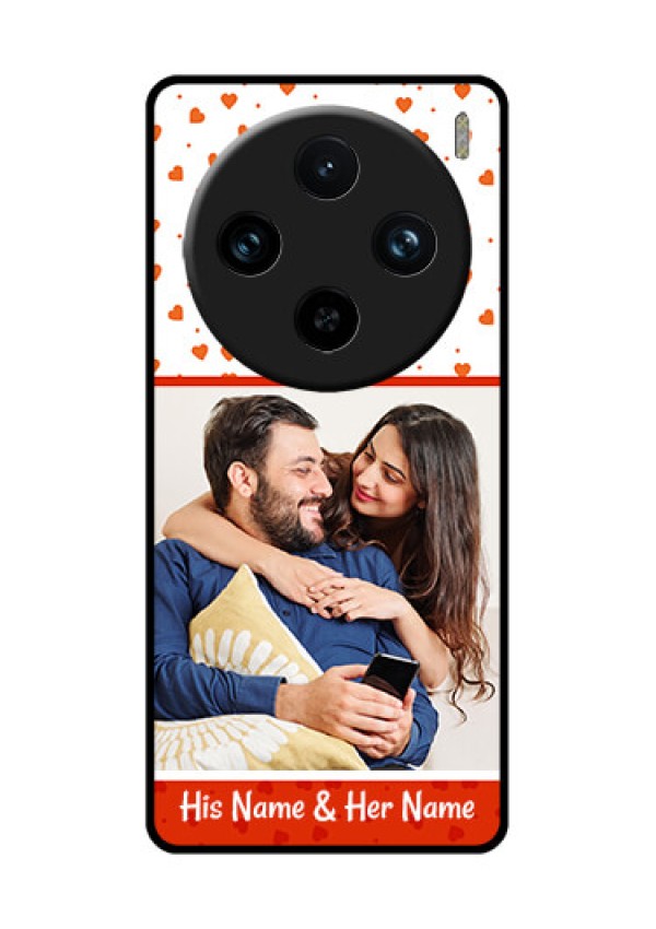 Vivo X100 Pro 5G Custom Glass Phone Case - Orange Love Symbol Design