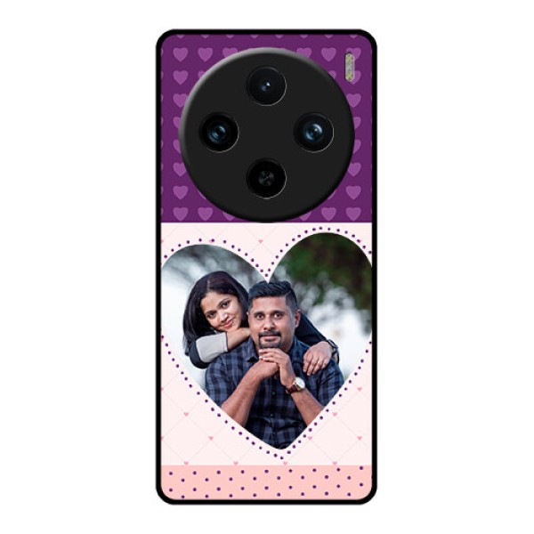 Vivo X100 Pro 5G Custom Glass Phone Case - Violet Love Dots Design