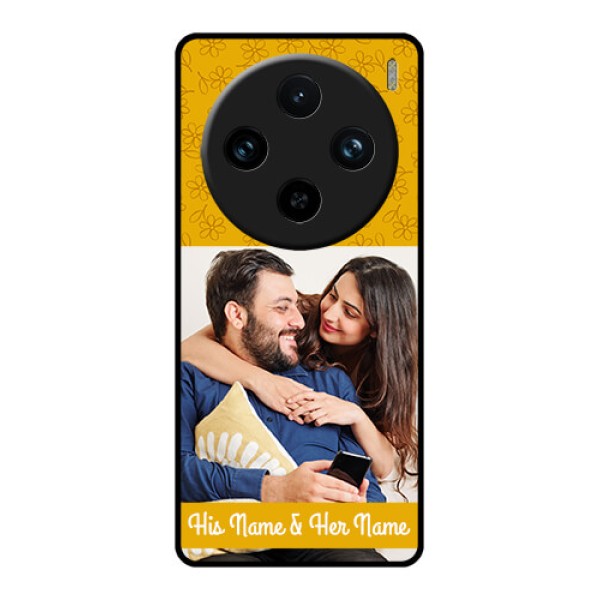 Vivo X100 Pro 5G Custom Glass Phone Case - Yellow Floral Design