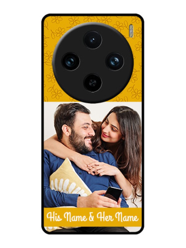 Custom Vivo X100 Pro 5G Custom Glass Phone Case - Yellow Floral Design