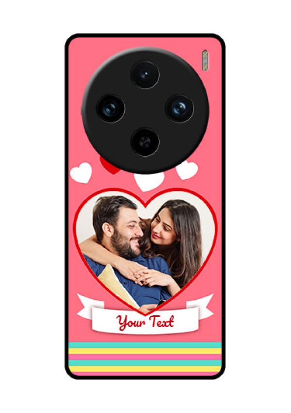 Vivo X100 Pro 5G Custom Glass Phone Case - Love Shapes Doodle Design