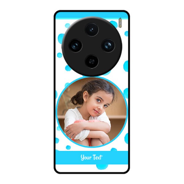 Vivo X100 Pro 5G Custom Glass Phone Case - Blue Bubbles Pattern Design