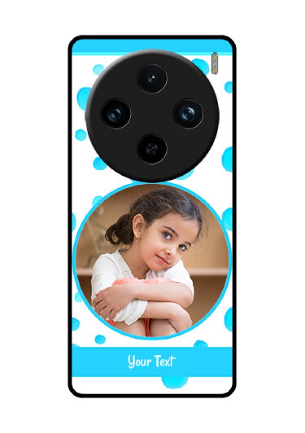 Vivo X100 Pro 5G Custom Glass Phone Case - Blue Bubbles Pattern Design