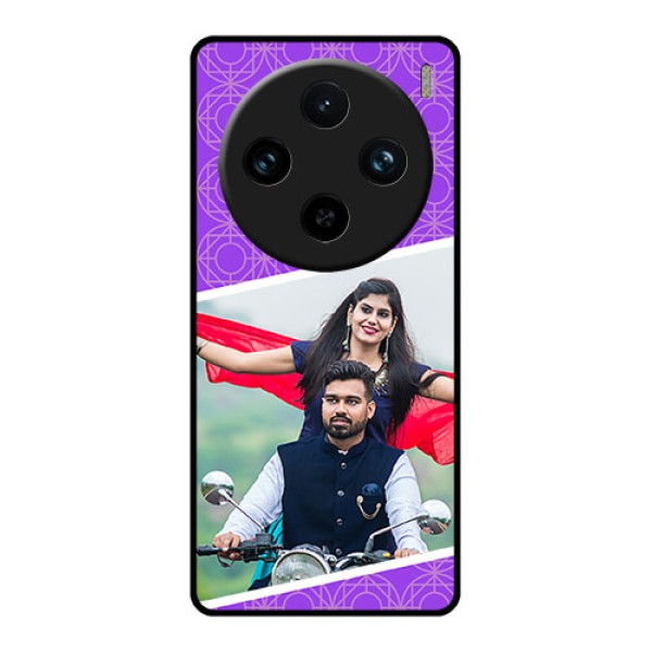 Vivo X100 Pro 5G Custom Glass Phone Case - Violet Color Pattern Design