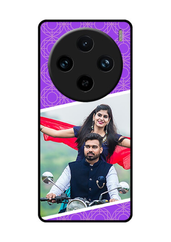 Vivo X100 Pro 5G Custom Glass Phone Case - Violet Color Pattern Design