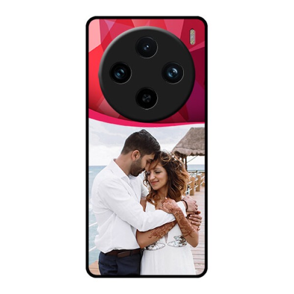Vivo X100 Pro 5G Custom Glass Phone Case - Red Abstract Design