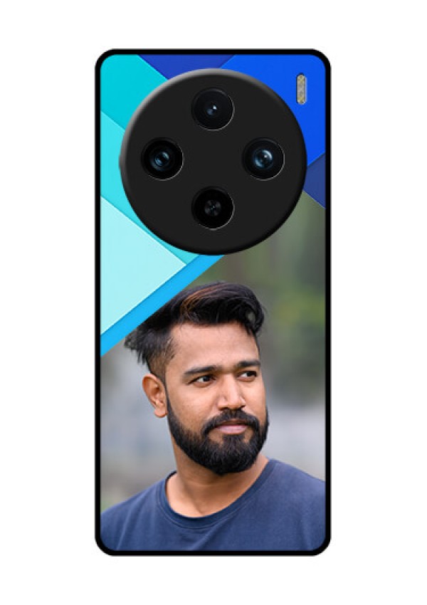 Vivo X100 Pro 5G Custom Glass Phone Case - Blue Pattern Design