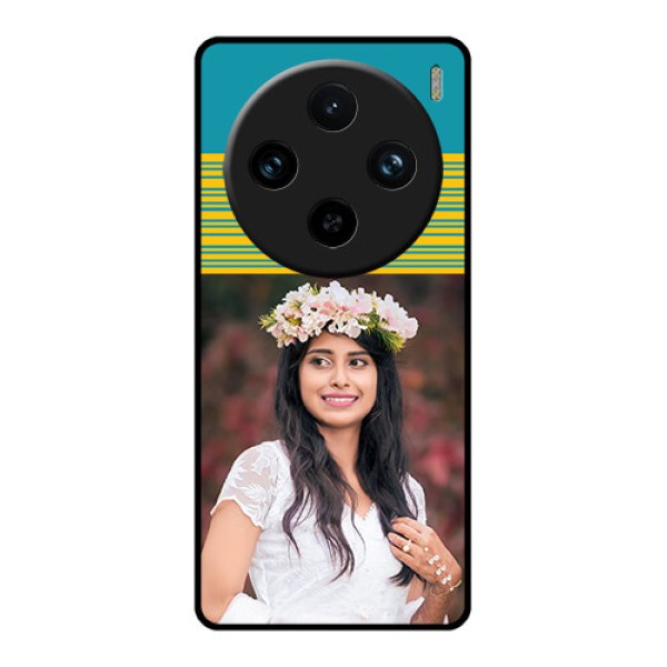 Vivo X100 Pro 5G Custom Glass Phone Case - Yellow & Blue Design