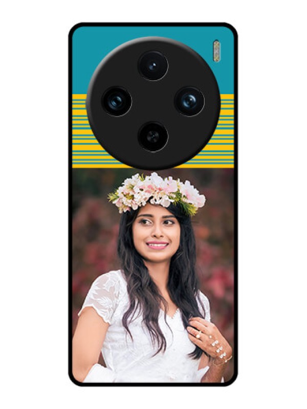 Custom Vivo X100 Pro 5G Custom Glass Phone Case - Yellow & Blue Design