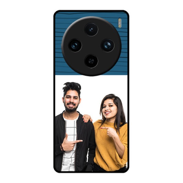 Vivo X100 Pro 5G Custom Glass Phone Case - Blue Pattern Cover Design