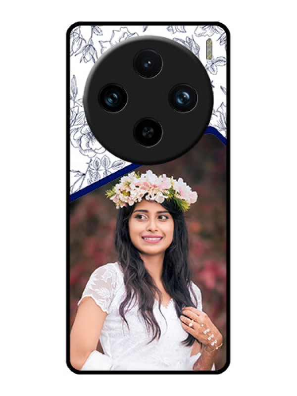 Custom Vivo X100 Pro 5G Custom Glass Phone Case - Classy Floral Design