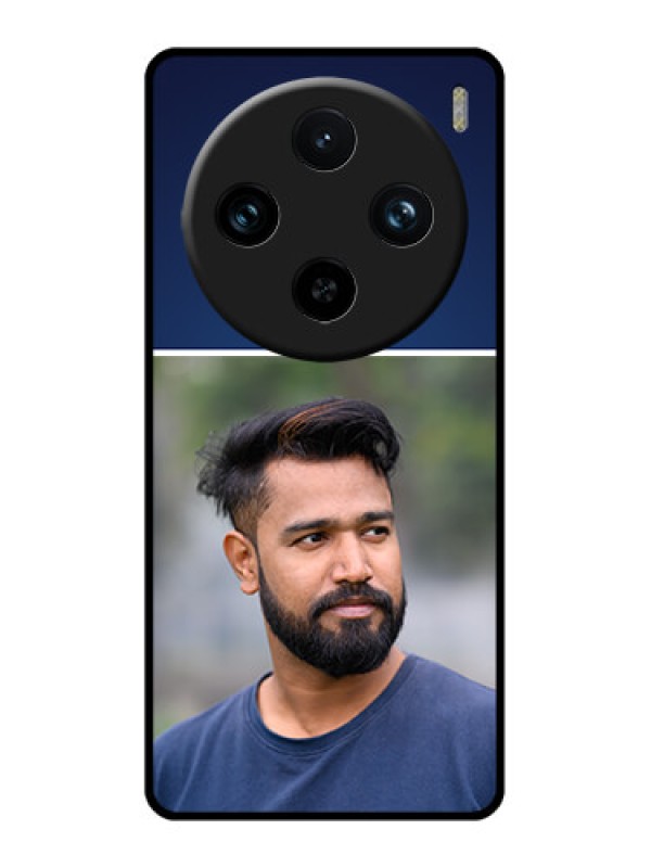 Custom Vivo X100 Pro 5G Custom Glass Phone Case - Simple Royal Blue Design