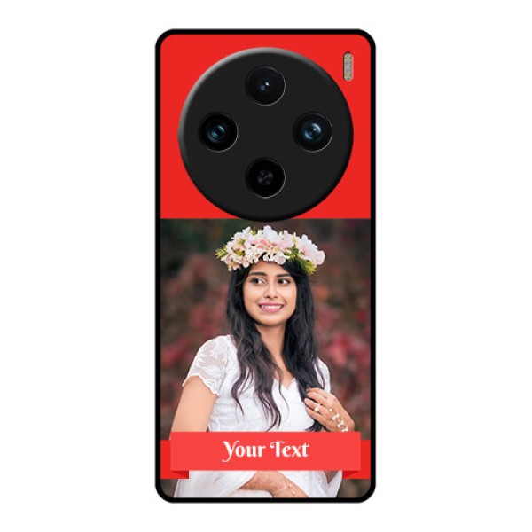 Vivo X100 Pro 5G Custom Glass Phone Case - Simple Red Color Design