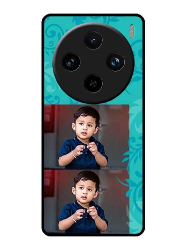 Custom Vivo X100 Pro 5G Custom Glass Phone Case - With Photo And Green Floral Design