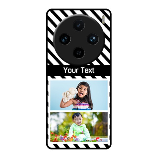 Vivo X100 Pro 5G Custom Glass Phone Case - Black And White Stripes Design Vivo X100 Pro 5G Custom Glass Phone Case - Black And White Stripes Design