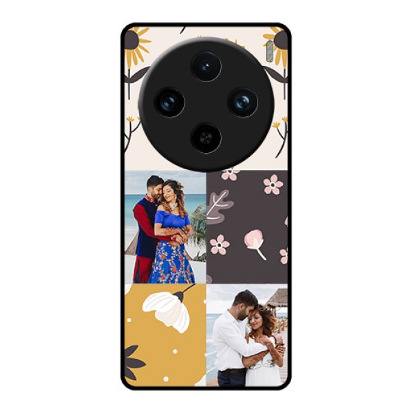 Vivo X100 Pro 5G Custom Glass Phone Case - 3 Images With Floral Design Vivo X100 Pro 5G Custom Glass Phone Case - 3 Images With Floral Design
