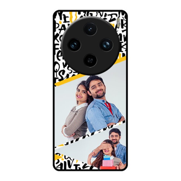 Vivo X100 Pro 5G Custom Glass Phone Case - Letters Pattern Design
