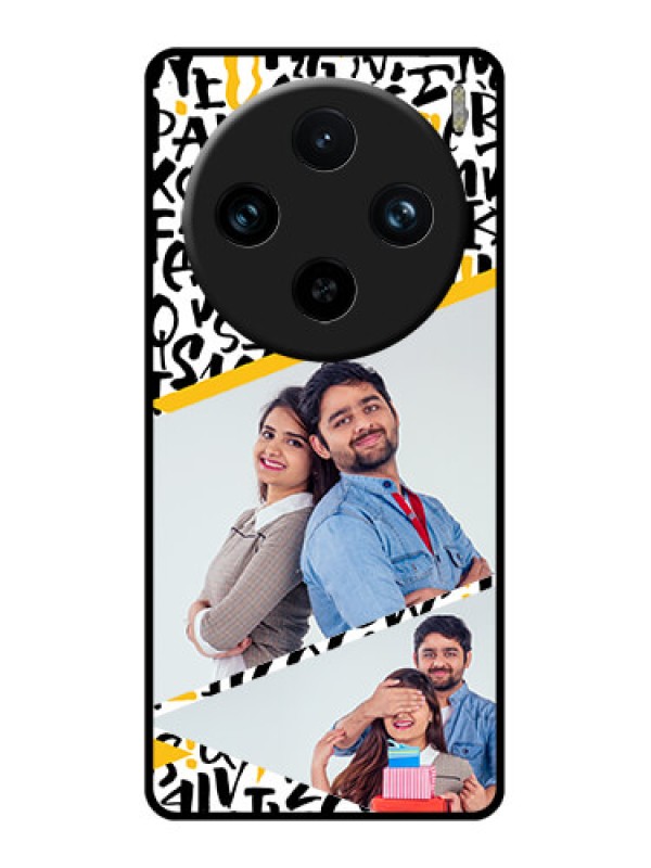 Custom Vivo X100 Pro 5G Custom Glass Phone Case - Letters Pattern Design