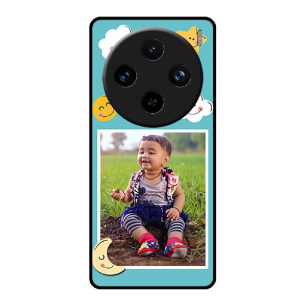 Vivo X100 Pro 5G Custom Glass Phone Case - Smiley Kids Stars Design