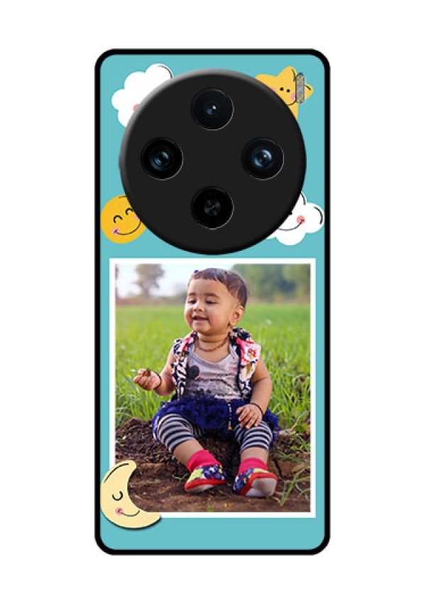 Vivo X100 Pro 5G Custom Glass Phone Case - Smiley Kids Stars Design