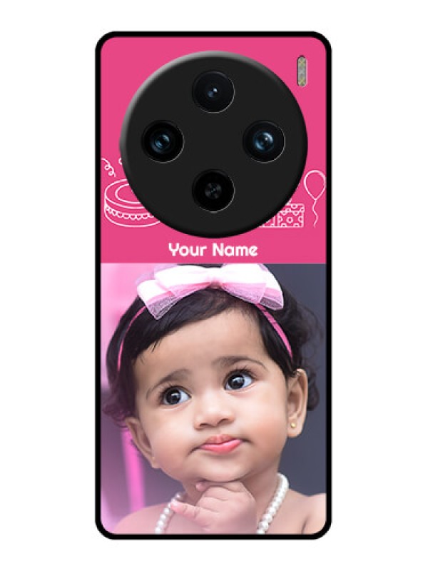 Custom Vivo X100 Pro 5G Custom Glass Phone Case - With Birthday Line Art Design