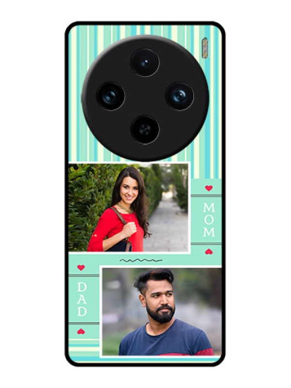 Custom Vivo X100 Pro 5G Custom Glass Phone Case - Mom & Dad Pic Design
