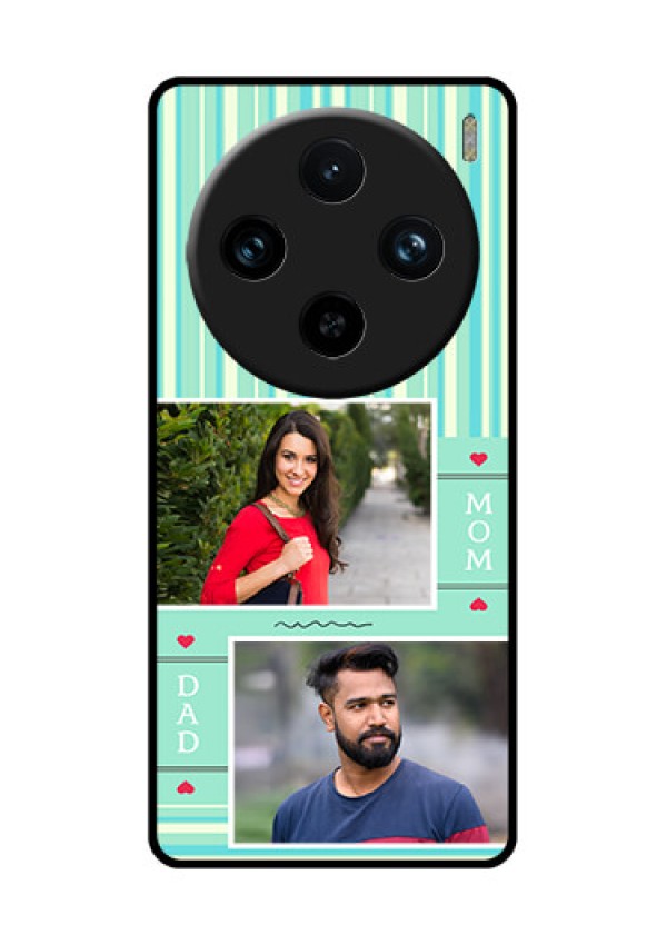 Vivo X100 Pro 5G Custom Glass Phone Case - Mom & Dad Pic Design