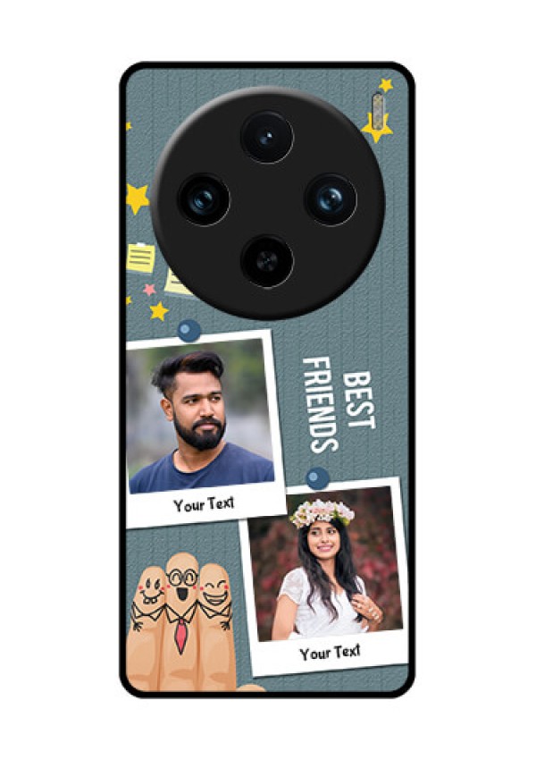Vivo X100 Pro 5G Custom Glass Phone Case - Sticky Frames And Friendship Design