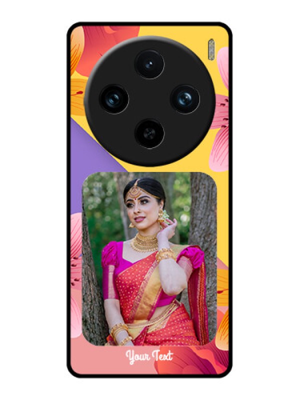 Custom Vivo X100 Pro 5G Custom Glass Phone Case - 3 Image With Vintage Floral Design