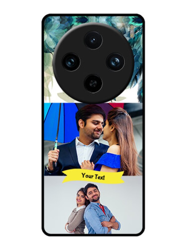 Custom Vivo X100 Pro 5G Custom Glass Phone Case - Image With Boho Peacock Feather Design