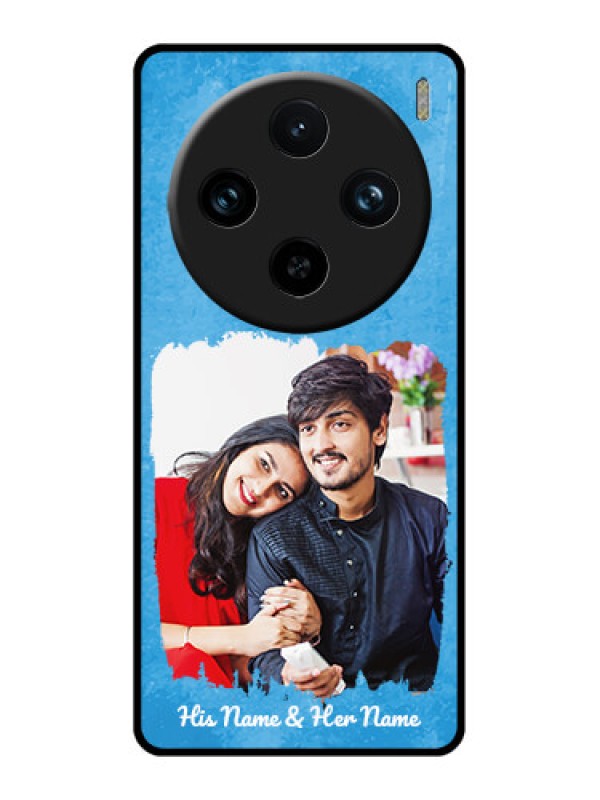 Custom Vivo X100 Pro 5G Custom Glass Phone Case - Blue Color Vintage Design