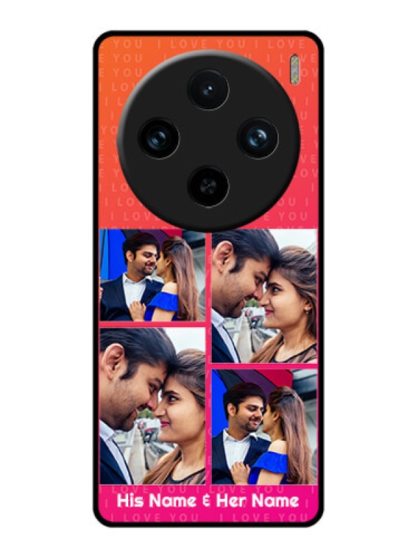 Custom Vivo X100 Pro 5G Custom Glass Phone Case - I Love You Pink Design