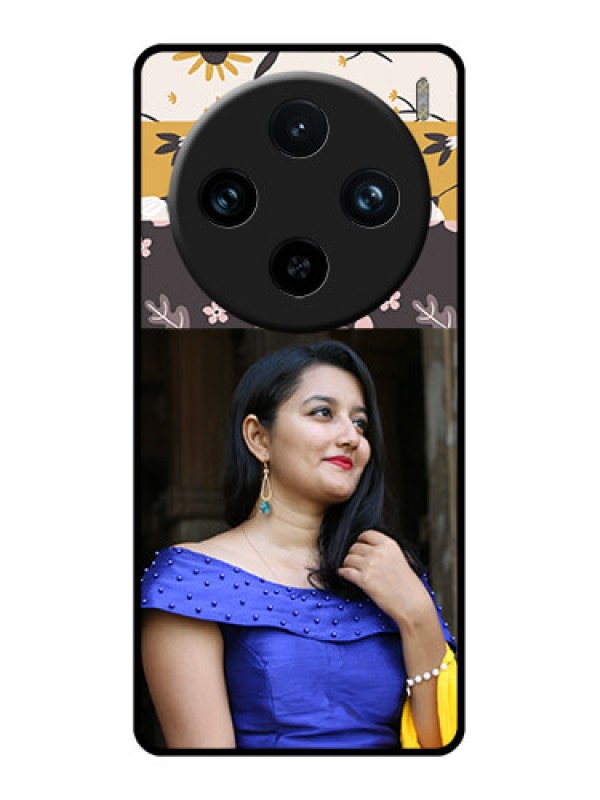 Custom Vivo X100 Pro 5G Custom Glass Phone Case - Stylish Floral Design