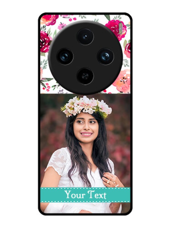 Custom Vivo X100 Pro 5G Custom Glass Phone Case - Water Colors Floral Design