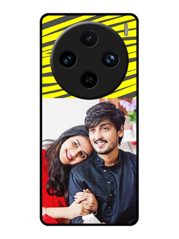 Custom Vivo X100 Pro 5G Custom Glass Phone Case - Yellow Abstract Design