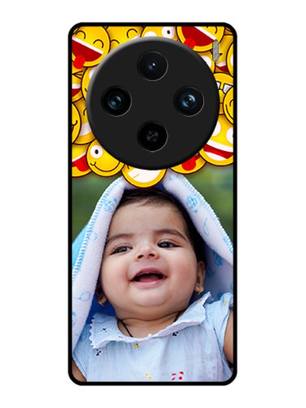 Custom Vivo X100 Pro 5G Custom Glass Phone Case - With Smiley Emoji Design