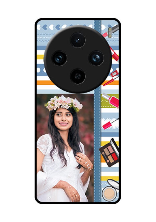 Vivo X100 Pro 5G Custom Glass Phone Case - Makeup Icons Design