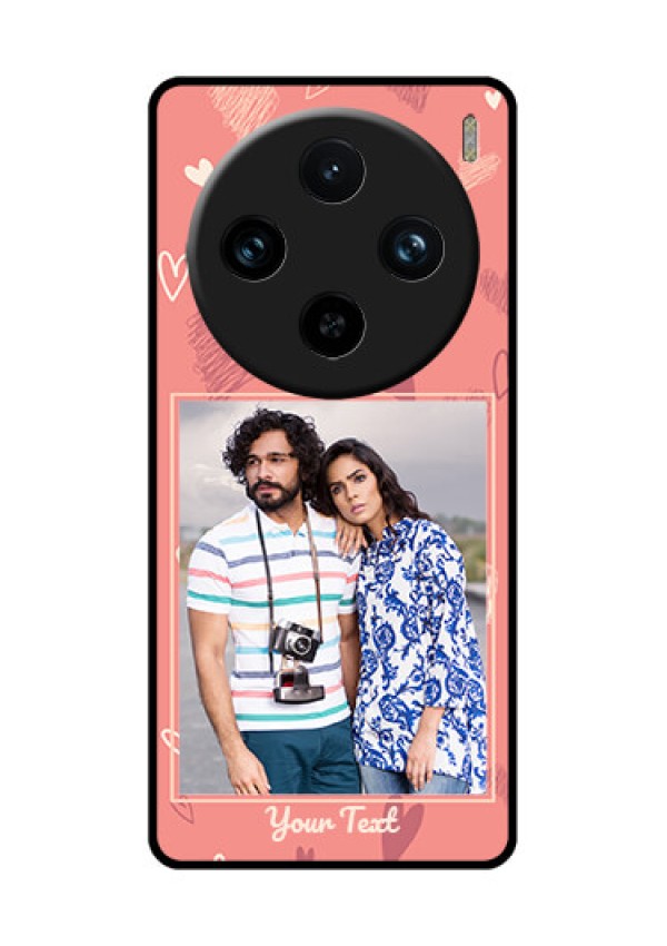 Vivo X100 Pro 5G Custom Glass Phone Case - Love Doodle Art Design