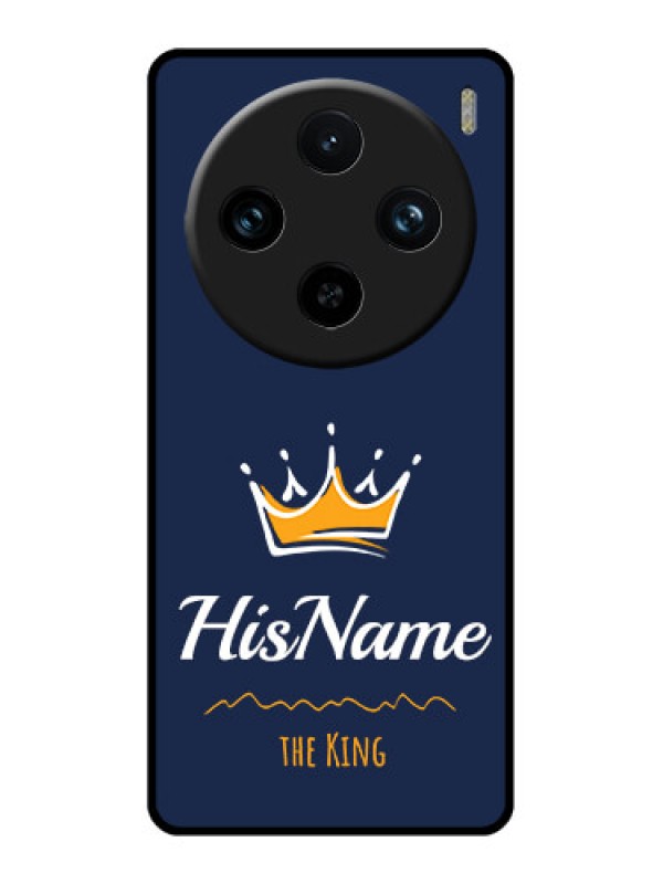 Custom Vivo X100 Pro 5G Custom Glass Phone Case - King With Name Design