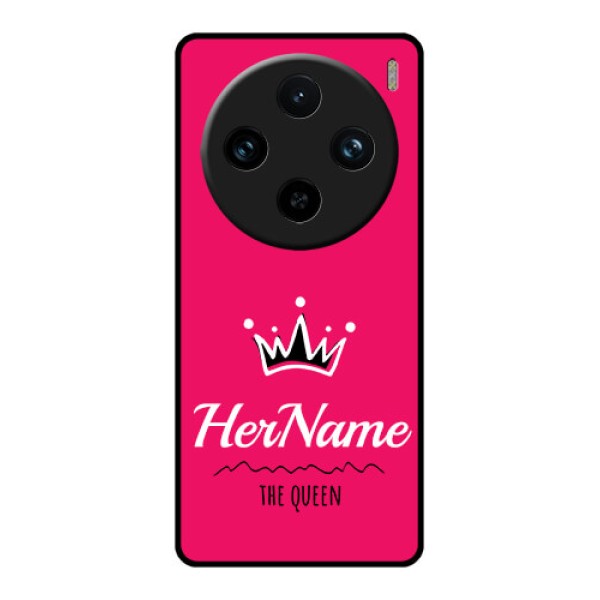 Vivo X100 Pro 5G Custom Glass Phone Case - Queen With Name Design Vivo X100 Pro 5G Custom Glass Phone Case - Queen With Name Design