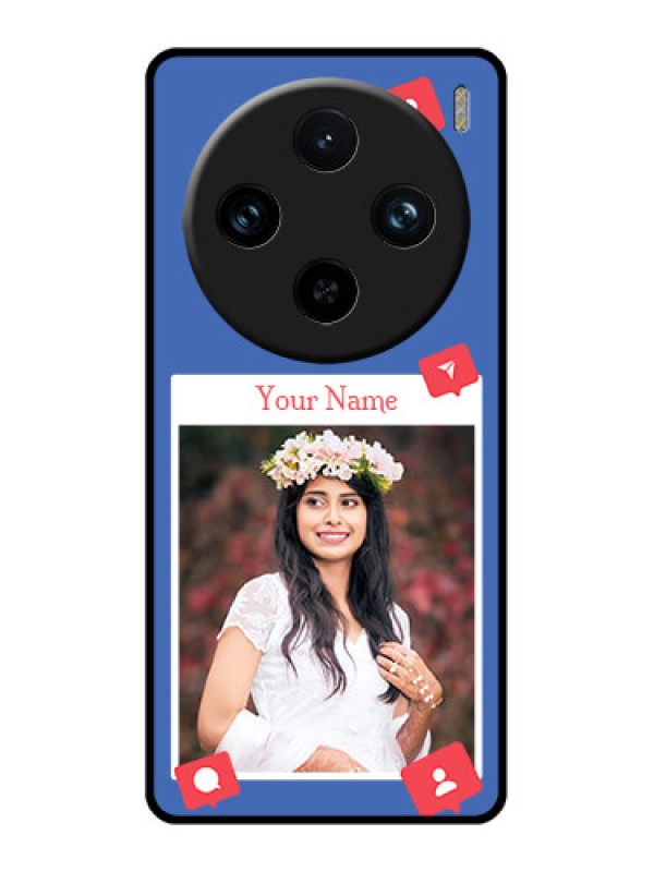 Custom Vivo X100 Pro 5G Custom Glass Phone Case - Like Share And Comment Design