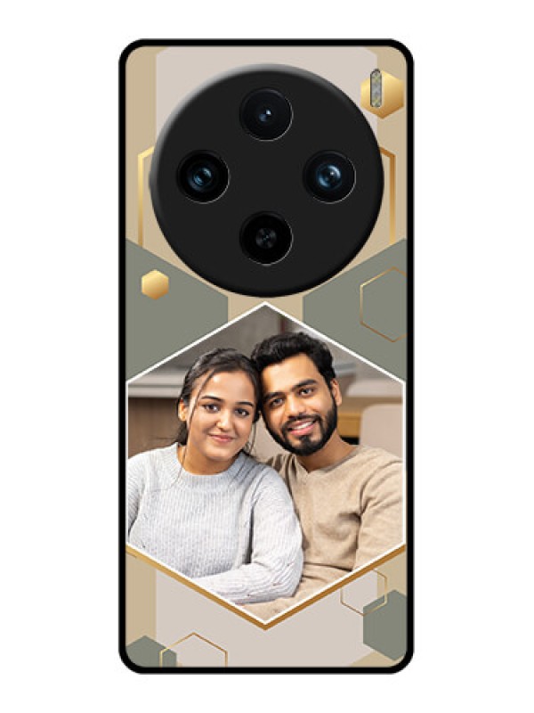 Custom Vivo X100 Pro 5G Custom Glass Phone Case - Stylish Hexagon Pattern Design